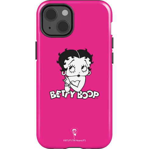 Betty Boop Pink Background iPhone 15 Impact Case
